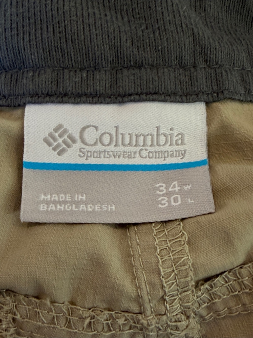 Columbia Men's Beige Convertible Cargo Nylon  Fishing Hiking Pants Size 34 x 30 - Picture 8 of 9